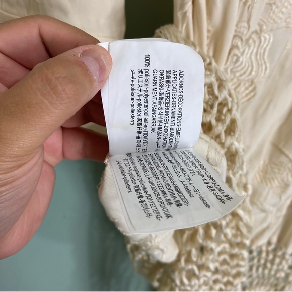 Zara Embroidered Macrame Dress Finge Floral Cream 7521/272 Sz S & XS Blogger Fav - Picture 6 of 7